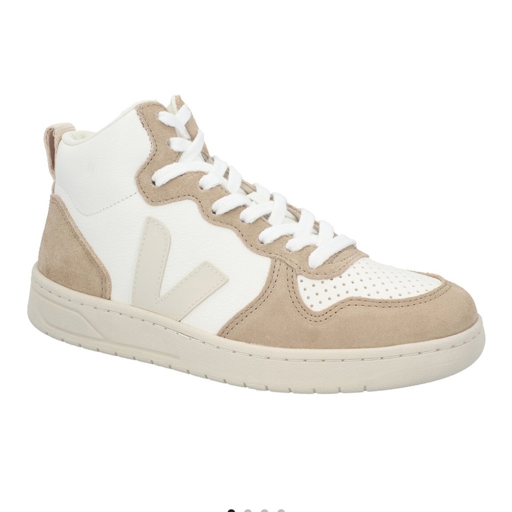 Veja Women’s V-15 Sahara and White High-Top Sneakers